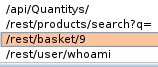 /api/Quantitys/ 
"rest/basket/9 
/rest\user/nhoami 